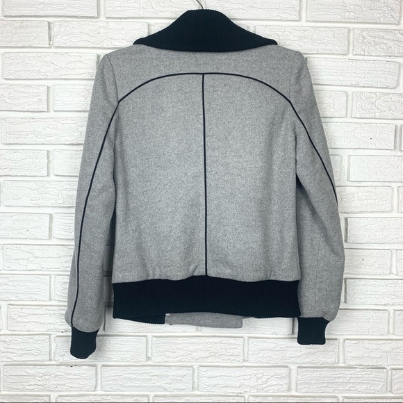 Veronica Beard Felted Wool Bomber Jacket in Gray and Black - Picture 5 of 13
